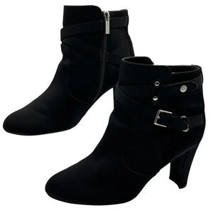 Unisa Unryder Womens 8.5M Black Ankle Bootie Buckle Straps Zip up Biker Boots